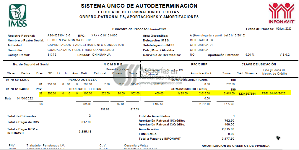 Cédula de terminación de cuotas