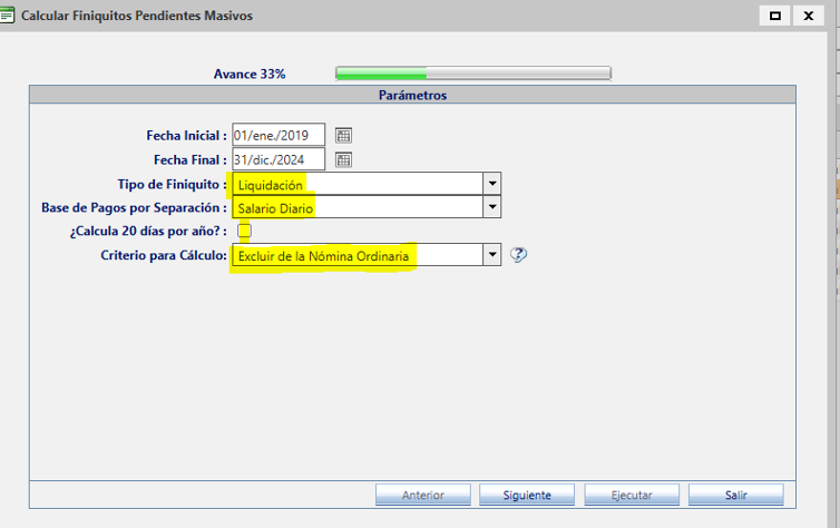 Proceso Masivo de Finiquitos Pendientes 